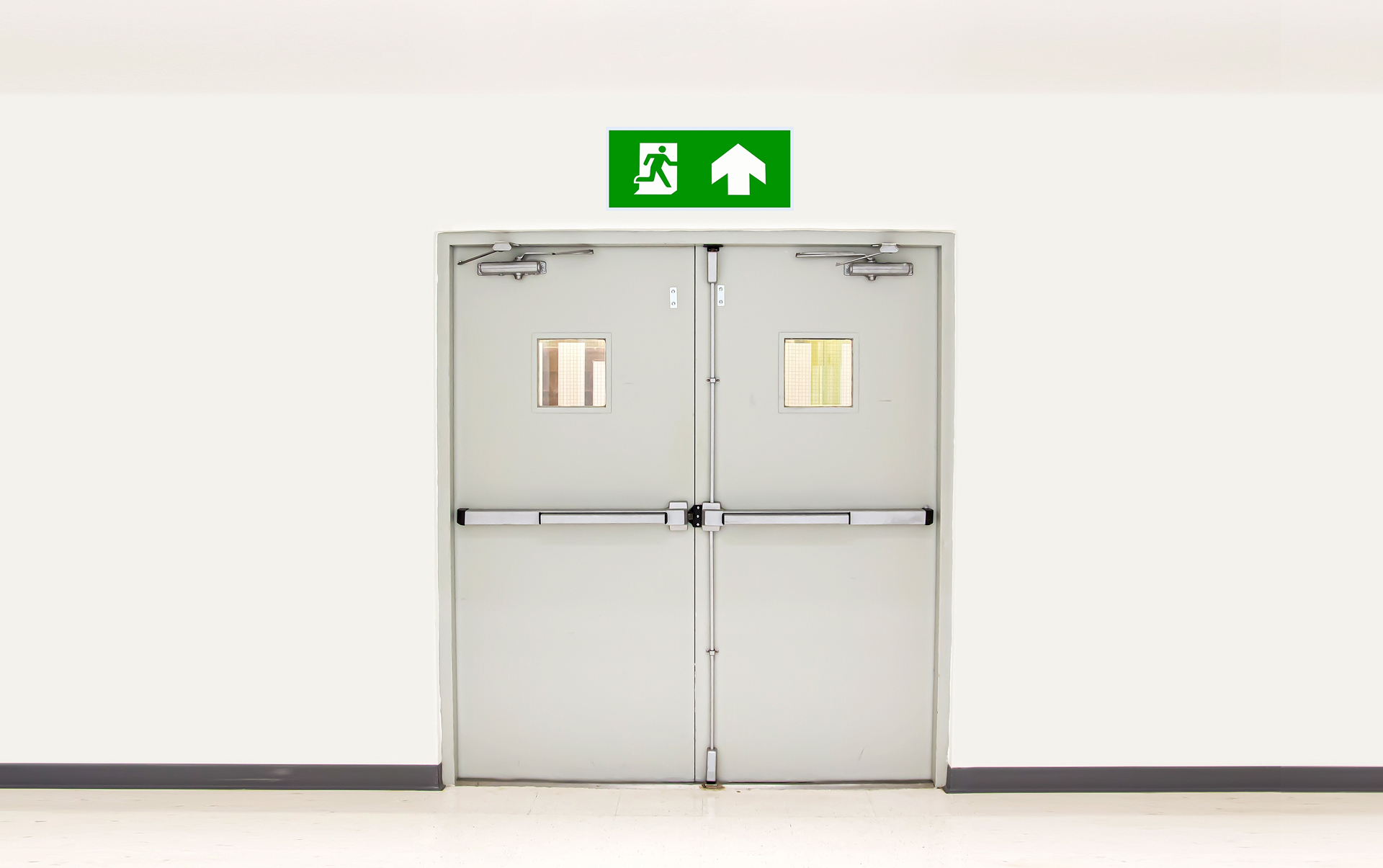 door exit in the building for evacuation in the event of a fire and safety prevent or prevention and rescue